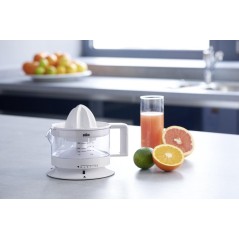 Braun Tribute Collection CJ 3000 Citrus Press - 5 Pulp Control Settings & Reverse Function - Sleek White Design